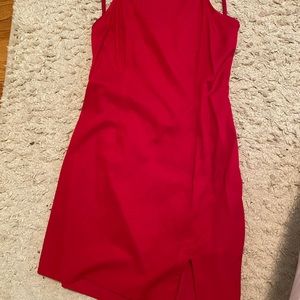 Red backless dress